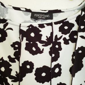 Perceptions sleeveless dress with black lace cardi